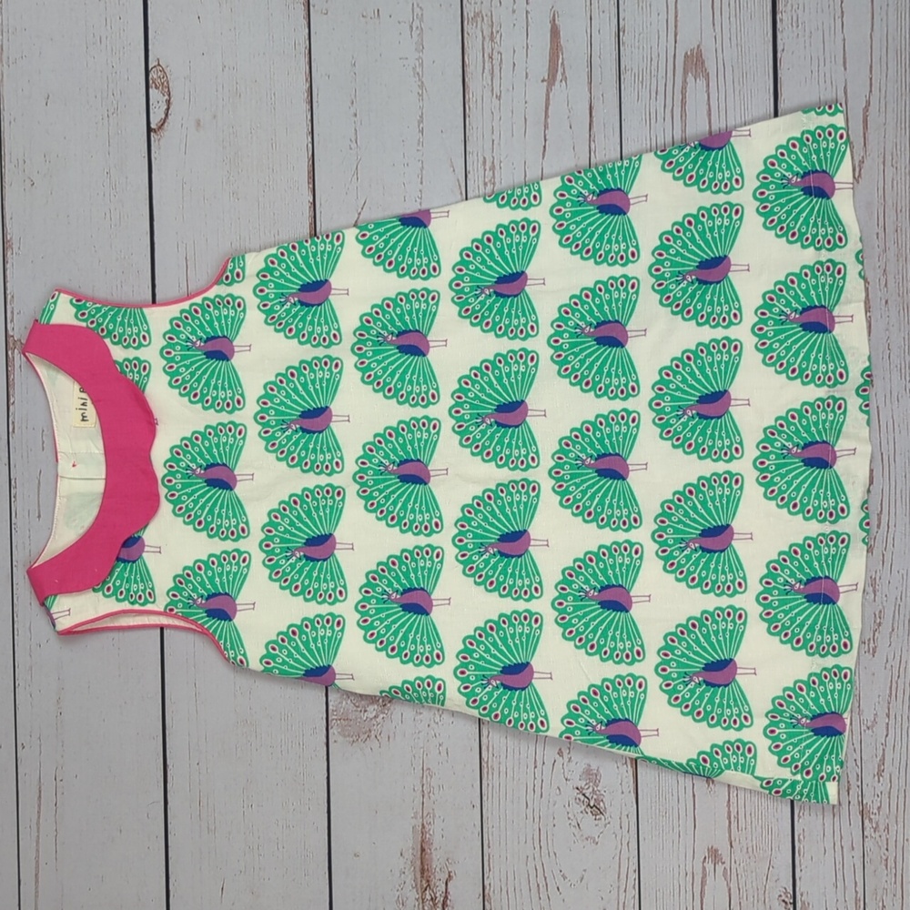 Mini Boden Peacock Dress 6-7Y